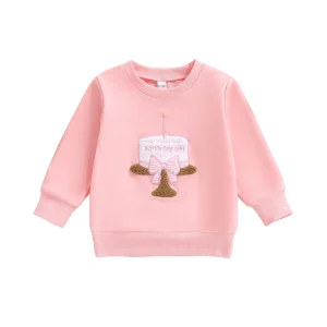Girls Birthday Cupcake Embroidered Top