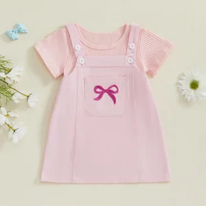 Embroidered Overall Dress