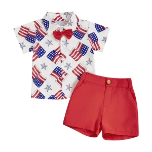 July 4th Top and Shorts Set