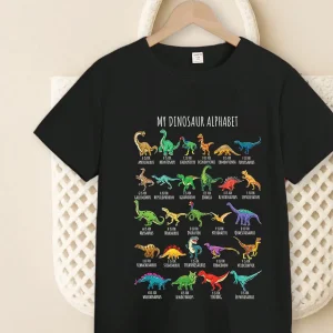 Dinosaur Alphabet Graphic T-Shirt Unisex