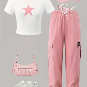 Comfy Set Star Top, Cargo Pants