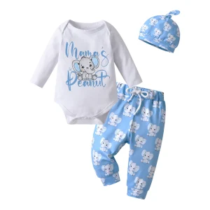 Newborn Romper, Pants and Hat Set
